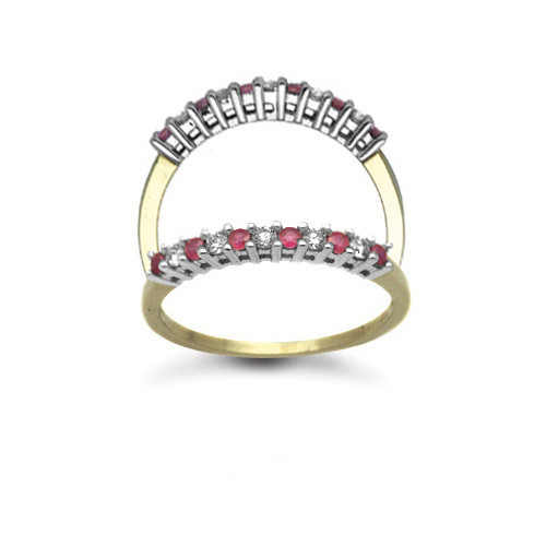9ct Yellow Gold Diamond And Ruby Ring