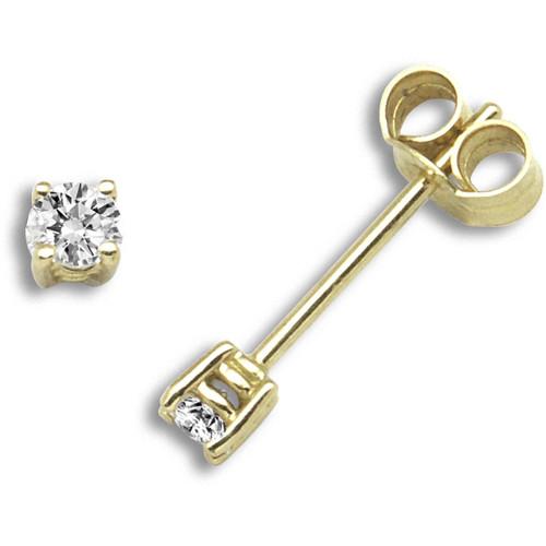 18ct Yellow Gold 20pt Claw Set Solitaire Diamond Stud Earrings